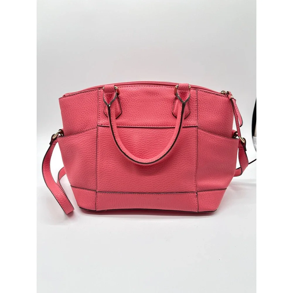Tignanello Royce Satchel Womens‎ Medium Grapefruit Pink New Pebbled Leather Bag